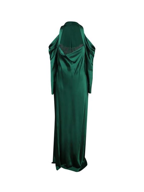 Abito Donna verde con scollo drappeggiato ALBERTA FERRETTI | A041266190389